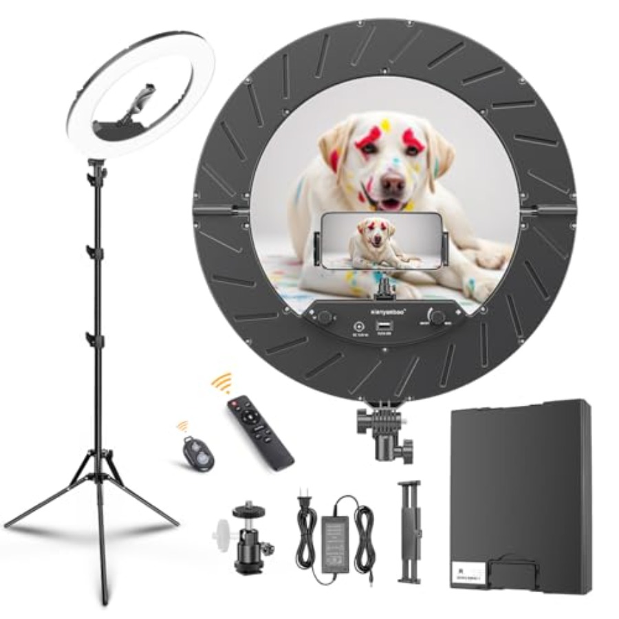 Led Ring Light 18 - 18 inch ringlichtset, 55W6700k dimbaar LED-licht,