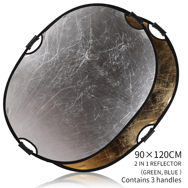 Reflector Disc Silver - Draagbare 2-in-1 35x47inch/90x120cm ovale multi-schijf lichtreflector