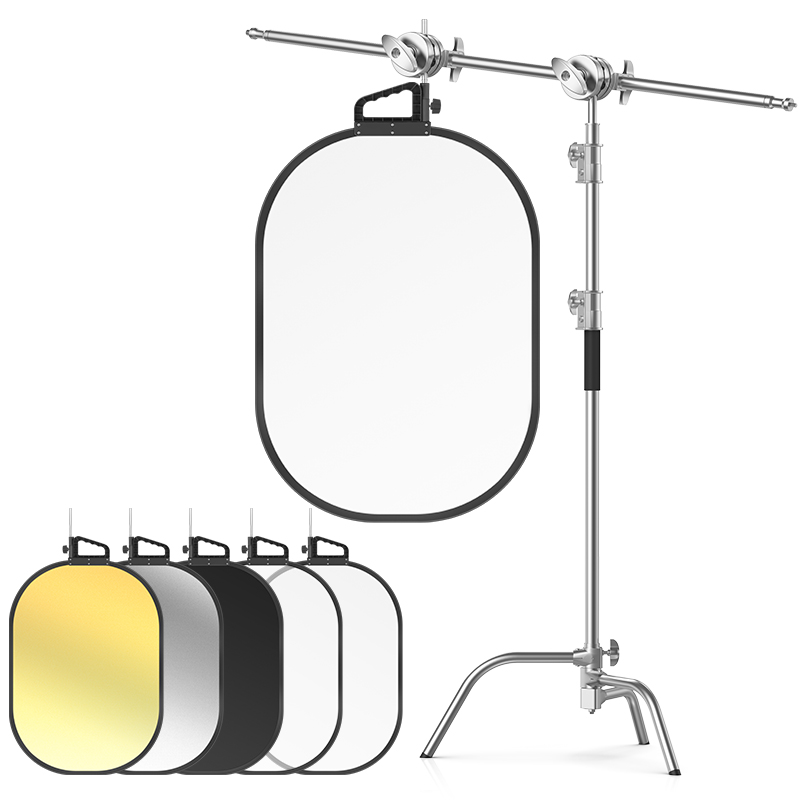 Reflector Disc Silver - 25*29 inch lichtreflectorstandaardset, 5 in 1