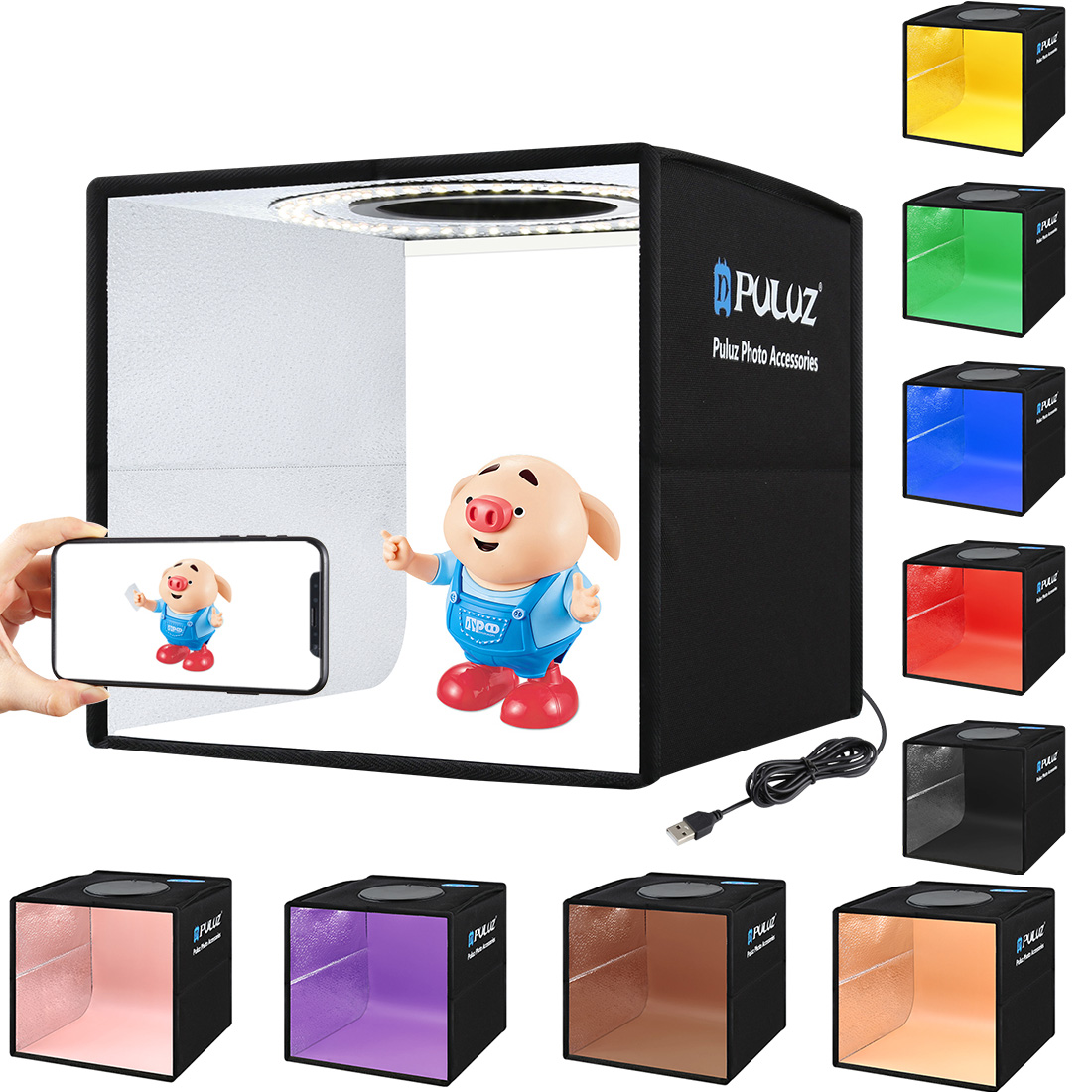 Photography Lighting And Backdrop - Draagbare Desktop Opvouwbare Mini Softbox met