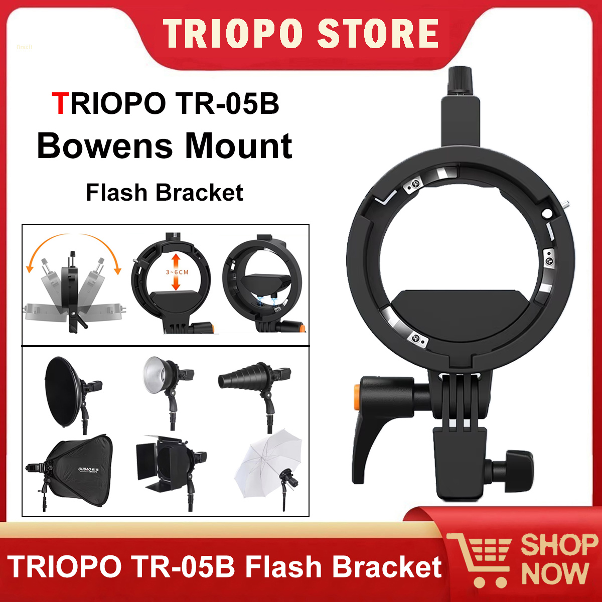Godox Speedlite Flash - TRIOPO Universele Speedlite Beugel Bowens Mount