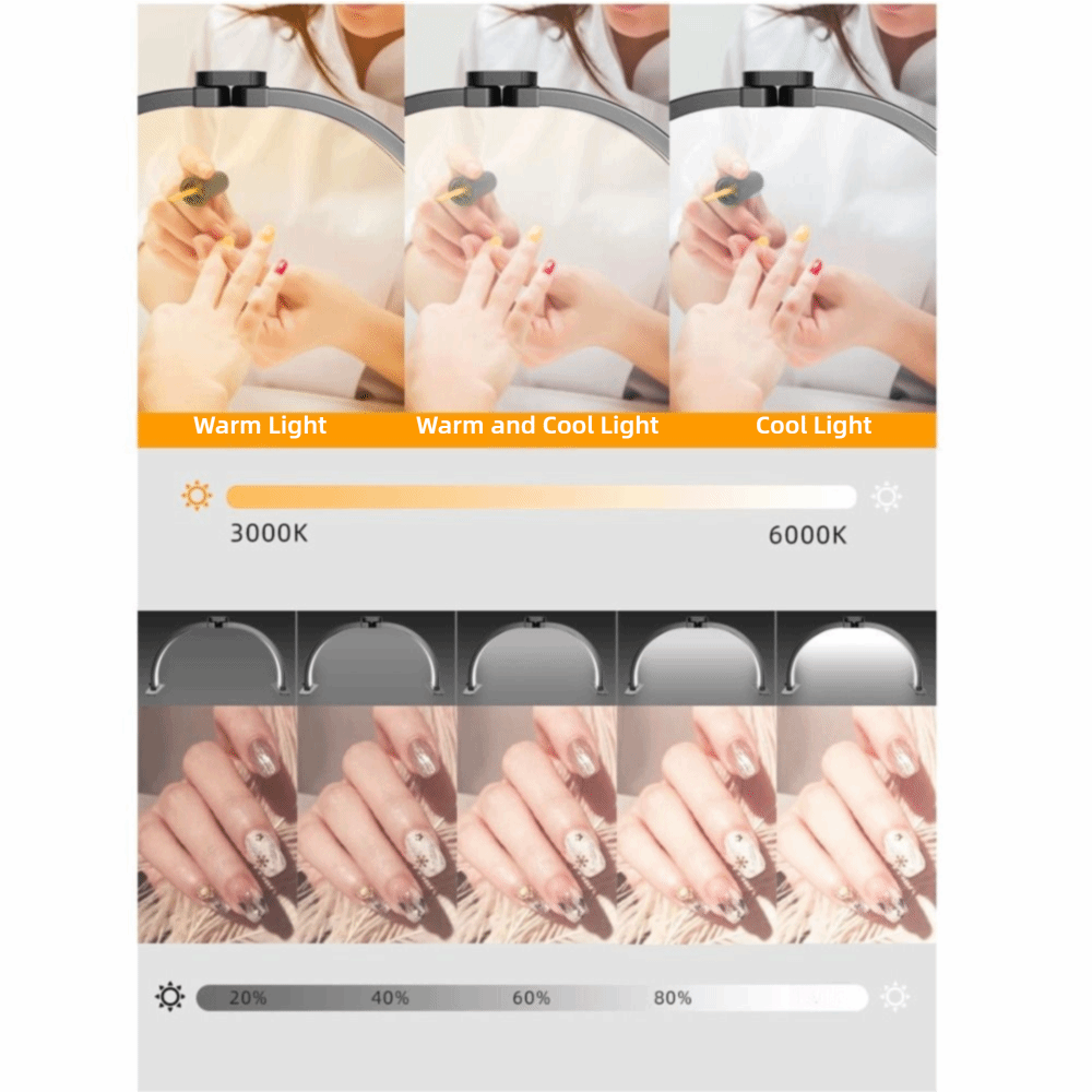 Photography Lighting No Shadows - Dimbare Halve Maan Nagellamp 10 Helderheidsniveaus