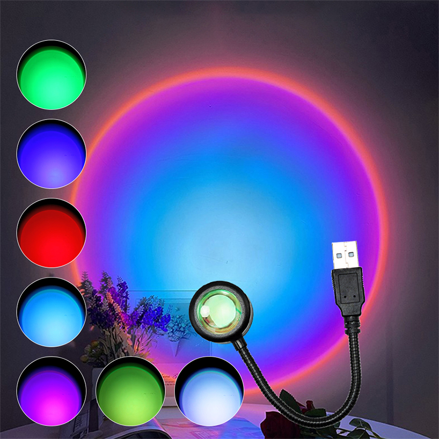 Photography Lighting Diy - Mini LED-zonsonderganglamp USB-projector Nachtlampje Fotografie Wanddecoratie