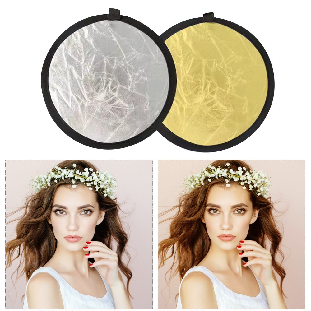 Reflector Disc Silver - 30cm Fotografie Lichtreflector Zilver & Wit