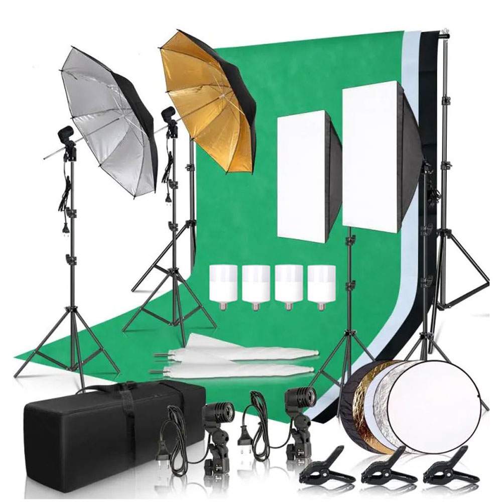 Photography Lighting And Backdrop - Fotografie Fotostudio Softbox Verlichtingsset Met 2.6x3M