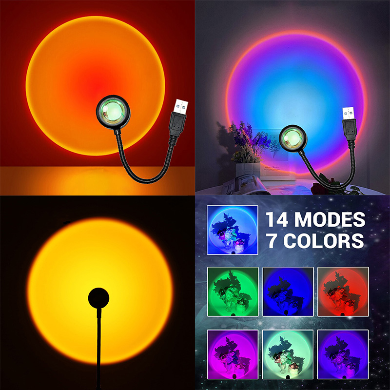 Photography Lighting Diy - ZK40 LED zonsonderganglamp nachtlampjes USB-projector verjaardagsfeestje