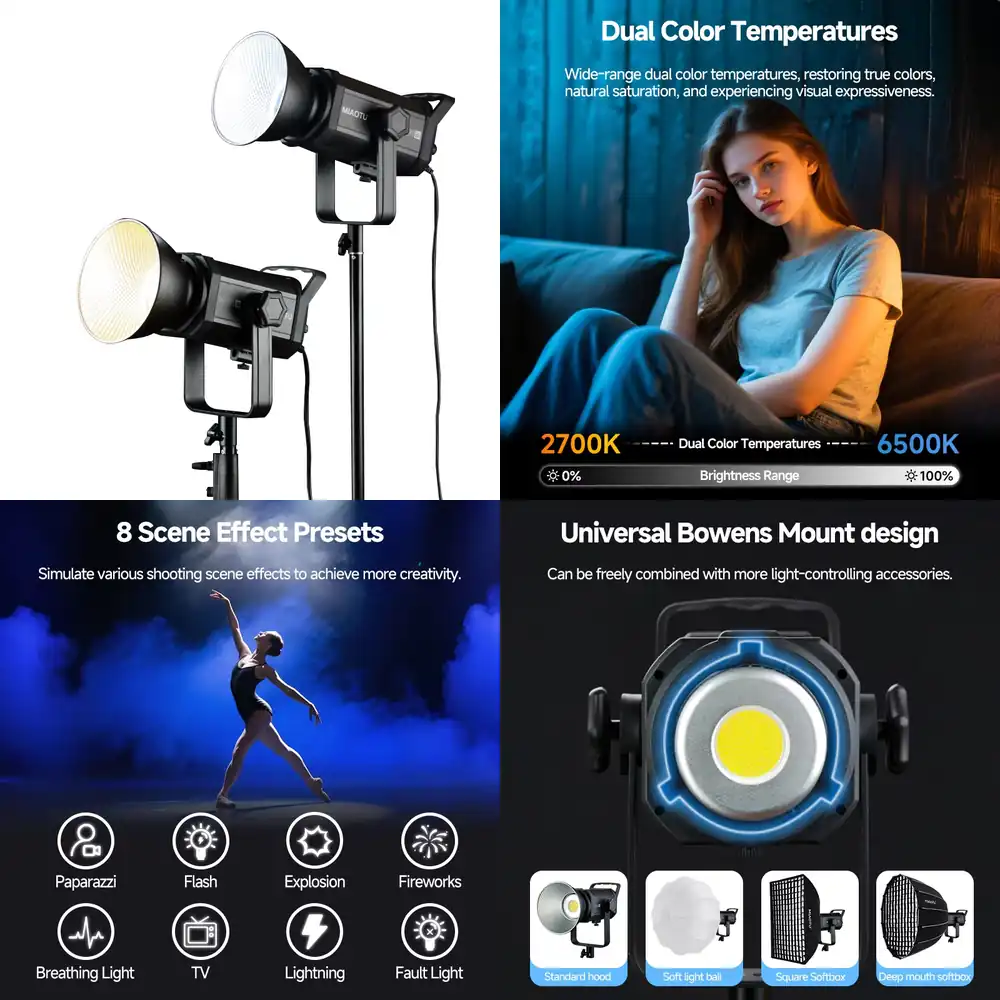 Photography Lighting Direction - MiaoTu High-Power Fotografieverlichting 300w 200w 150w