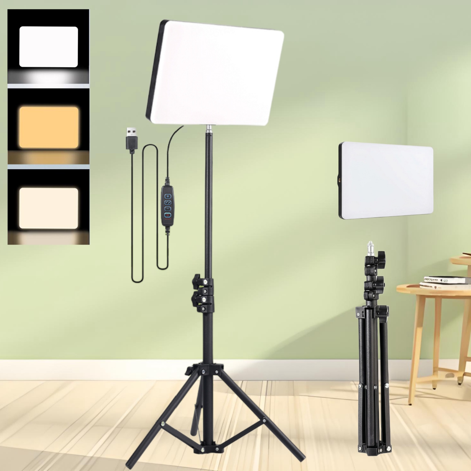 Photography Lighting Color - Live streaming ringlichtset: 10-inch 3-kleurig verstelbaar