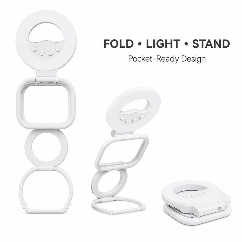 Photography Lighting Color - Vouwbare Magnetische Telefoonvullichtstandaard 60 LED's 3