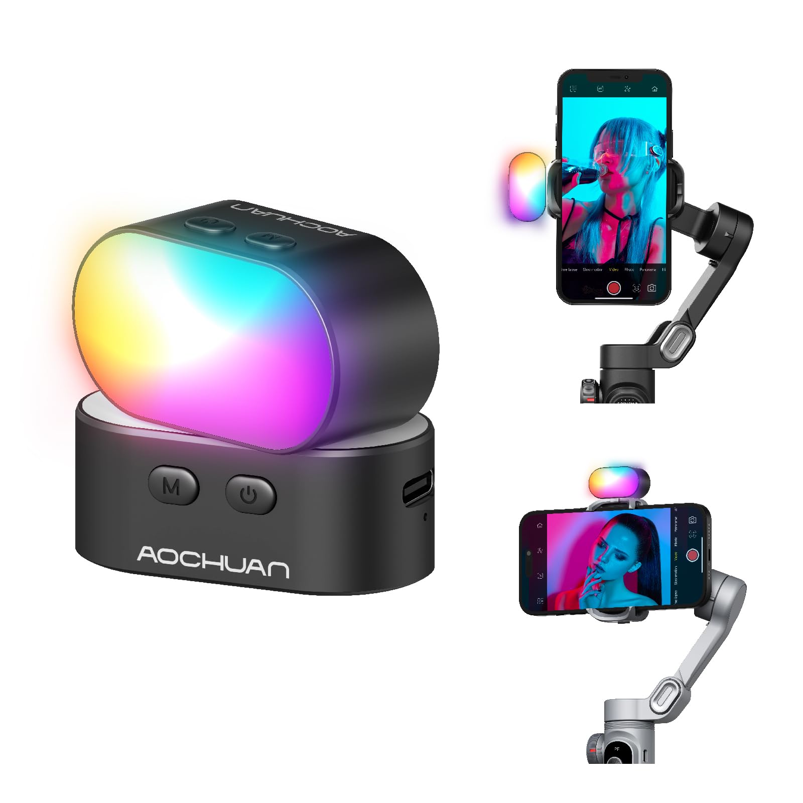 Photography Lighting Uk - AOCHUAN RGB magnetisch invullicht voor Gimbal