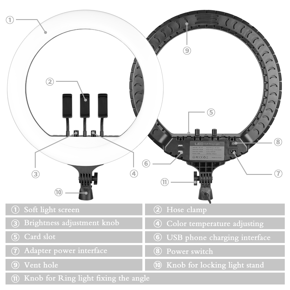 SH 18 Inch Knob Ring Light LED - Led Ring Light 18 recensie en prijs