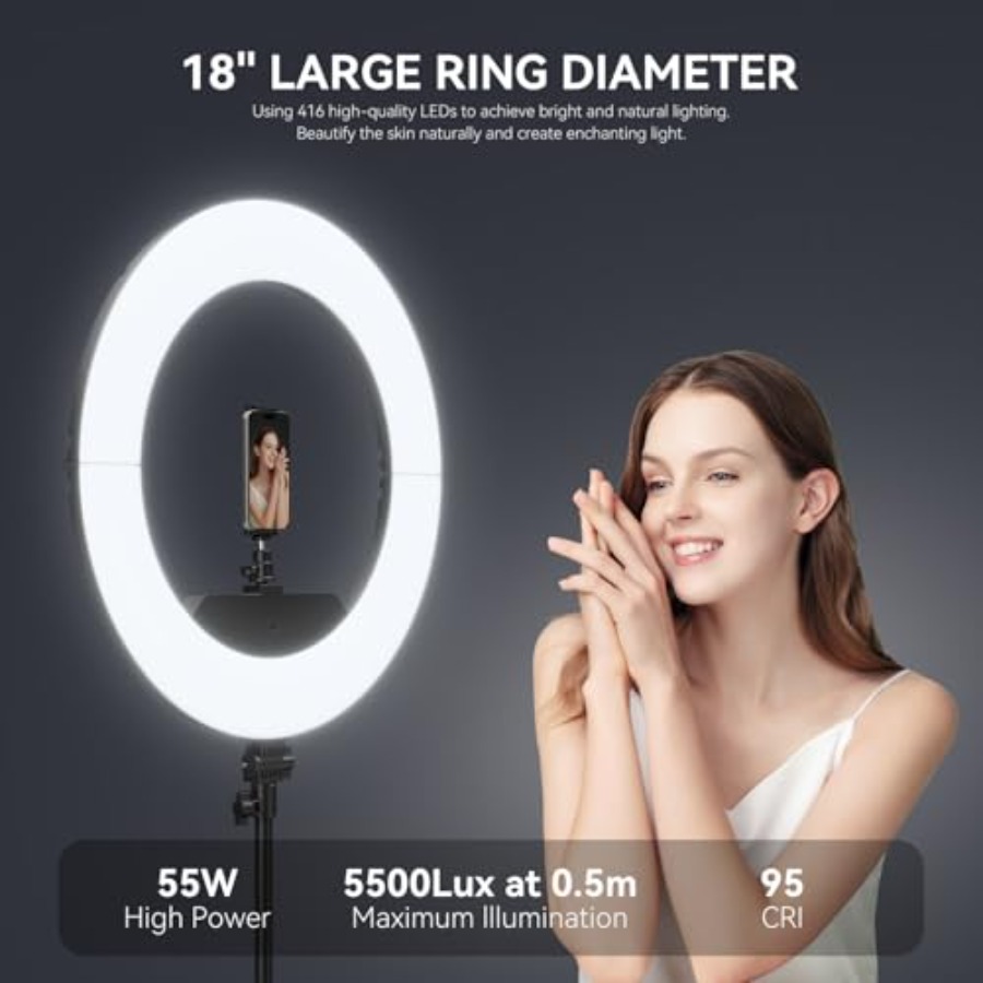 18 inch ringlichtset, 55W6700k - Led Ring Light 18 recensie en prijs