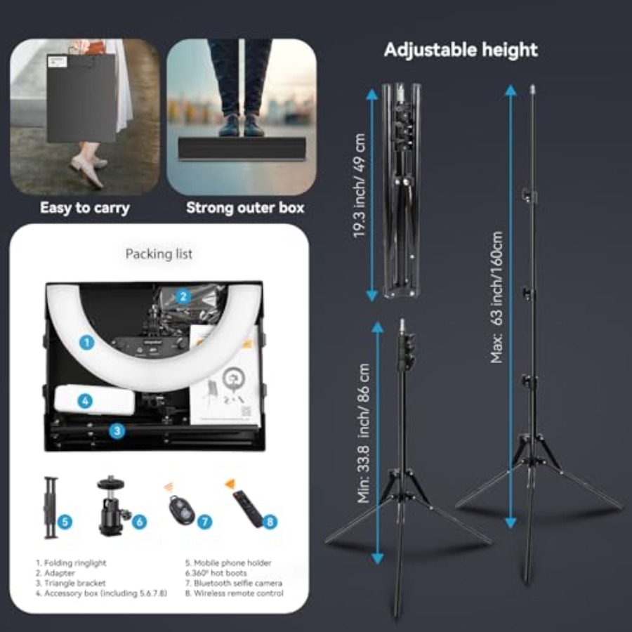 18 inch ringlichtset, 55W6700k - Led Ring Light 18 recensie en prijs