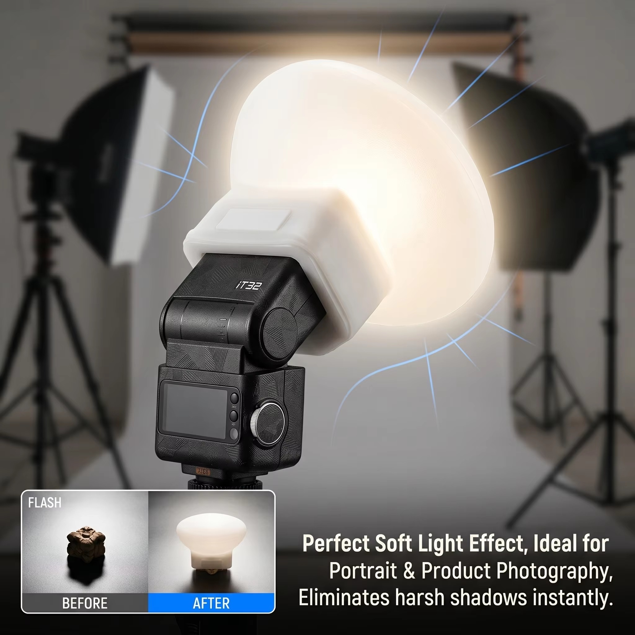 Siliconen flitsdiffuserhoes co - Photography Lighting No Shadows recensie en prijs