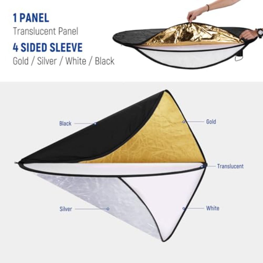 51 inch/130 centimeter lichtre - Reflector Disc Silver recensie en prijs